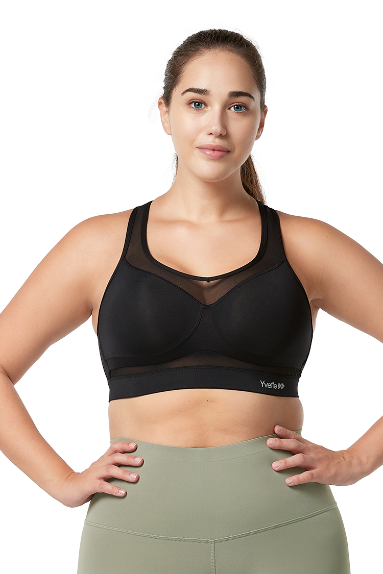 Sport-BH Hibiscus First Class Black - Yvette Sports