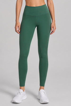 Dunkelgrüne Yogaleggings