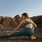 Dunkelgrüne Yogaleggings