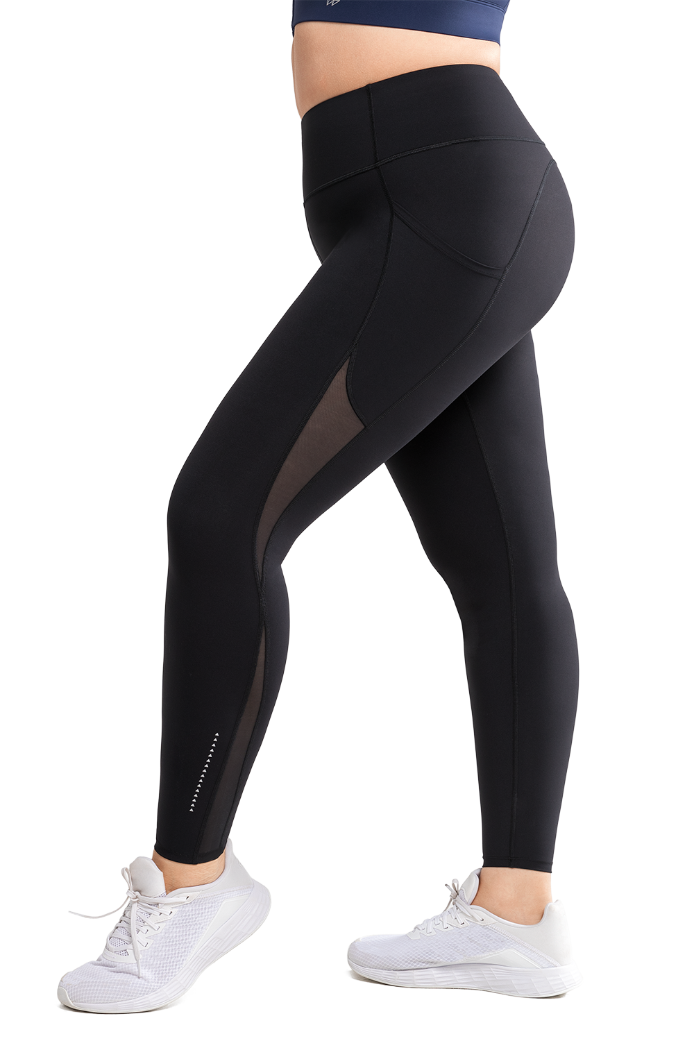Black mesh leggings with pockets sales