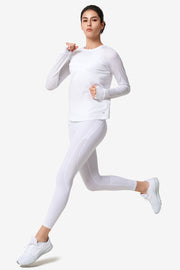 Damen Sportbekleidung Longsleeve weiß